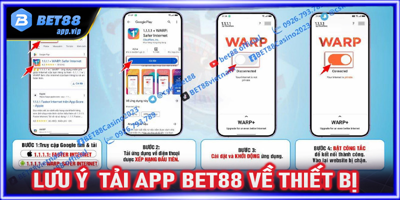 Những lưu ý khi sử dụng ứng dụng Bet88